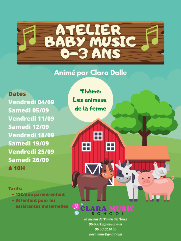 Atelier BABY MUSIC, Samedi 12 septembre 2026