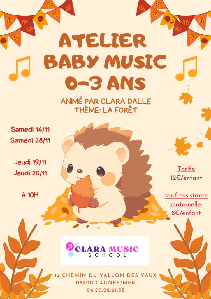 Atelier BABY MUSIC, Samedi 14 Novembre 2026